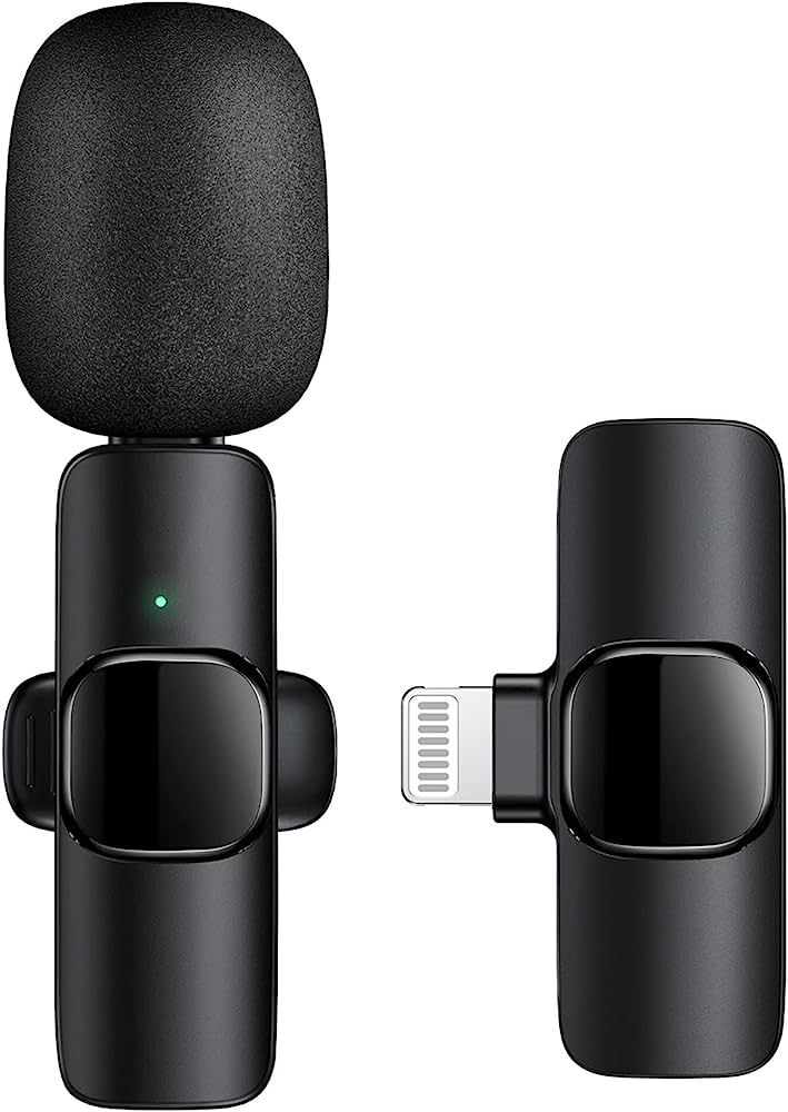 K9 Wireless Lavalier Microphone Dual Set – Noise Cancelling Clip-On Mic for iPhone & Android