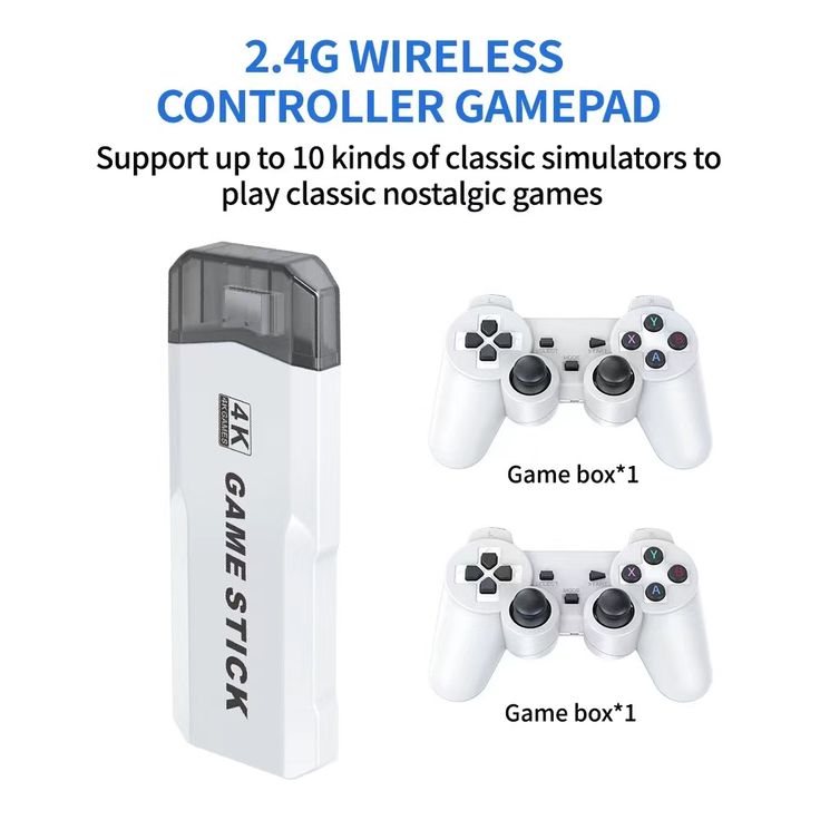 M15 4K Wireless Game Stick Video Game Console with Dual Controllers