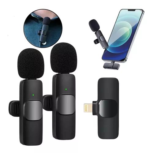 K9 Wireless Lavalier Microphone Dual Set – Noise Cancelling Clip-On Mic for iPhone & Android
