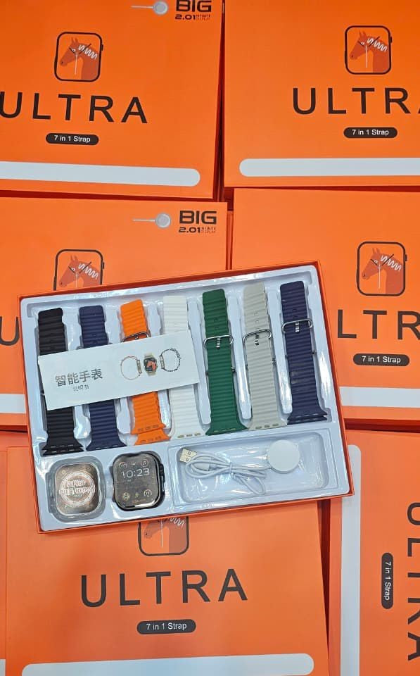 Ultra 2 Smartwatch 7-in-1 Strap Set | 2.01'' HD Display, Waterproof, Multi-Color Bands