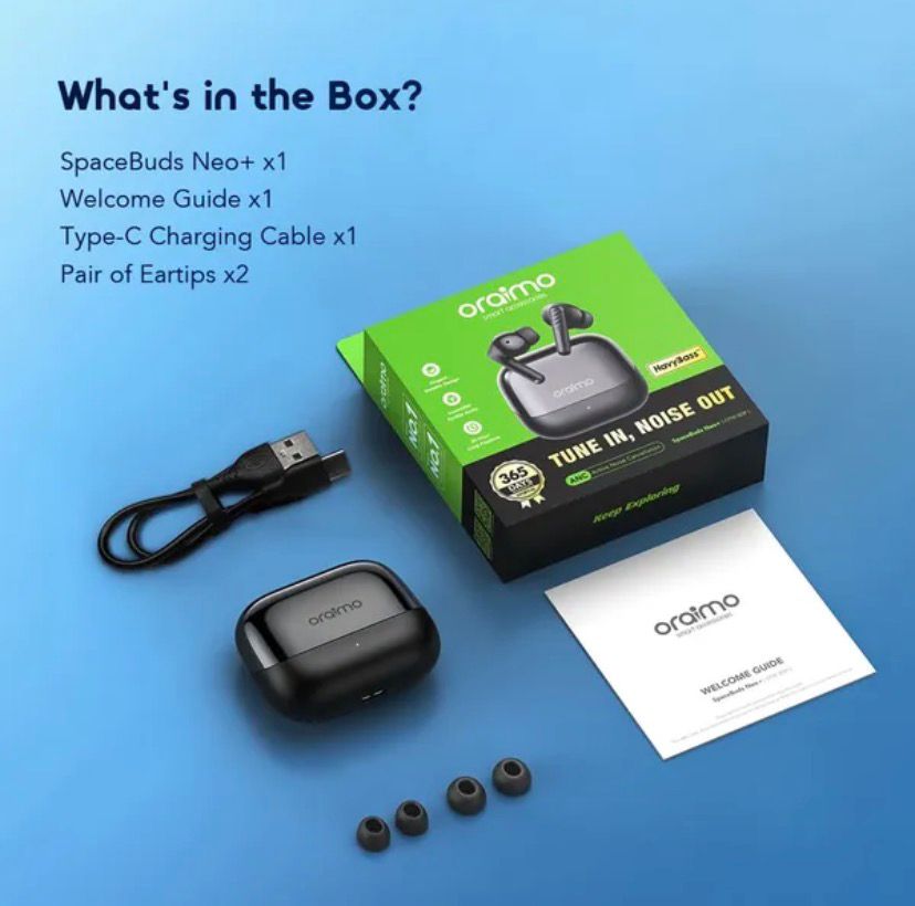 Oraimo SpaceBuds Neo+ ANC True Wireless Earphones with Spatial Audio