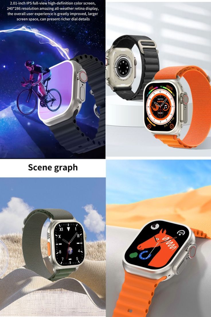 Ultra 2 Smartwatch 7-in-1 Strap Set | 2.01'' HD Display, Waterproof, Multi-Color Bands