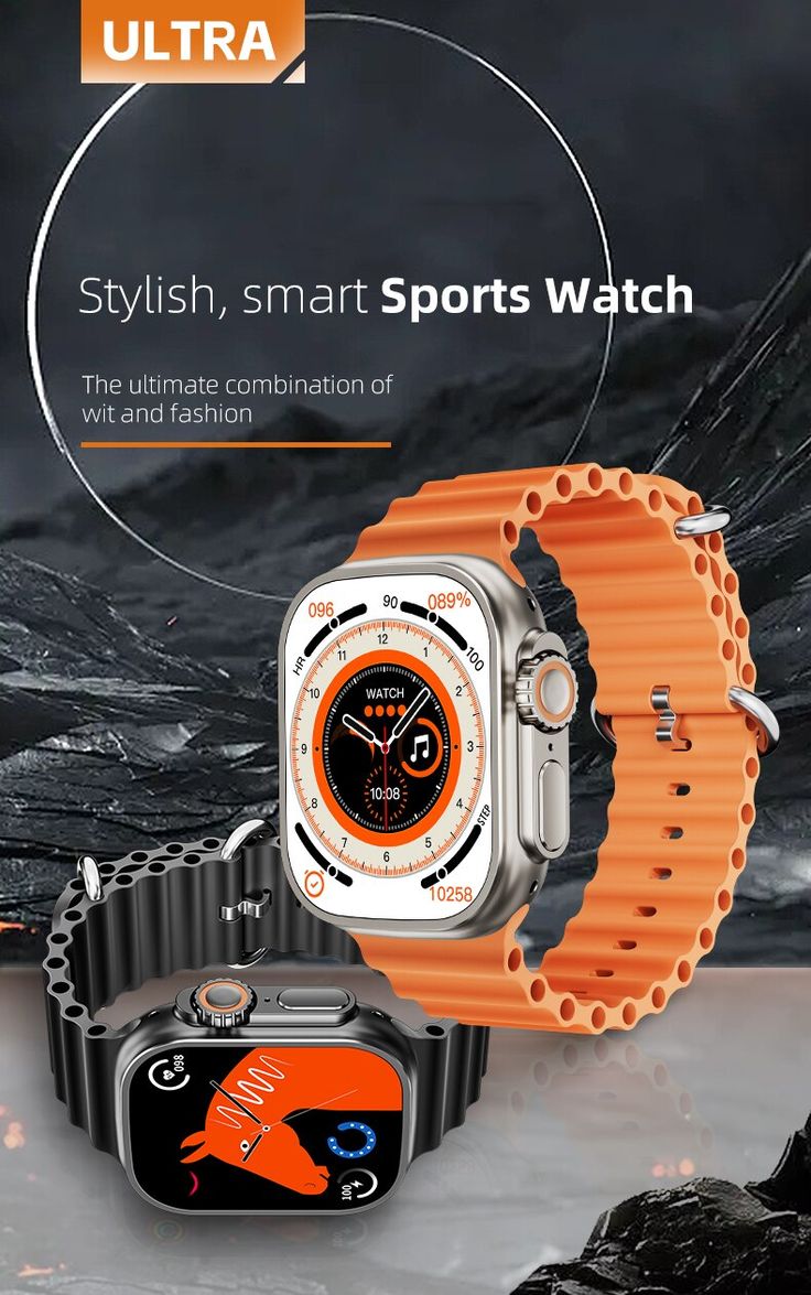 Ultra 2 Smartwatch 7-in-1 Strap Set | 2.01'' HD Display, Waterproof, Multi-Color Bands