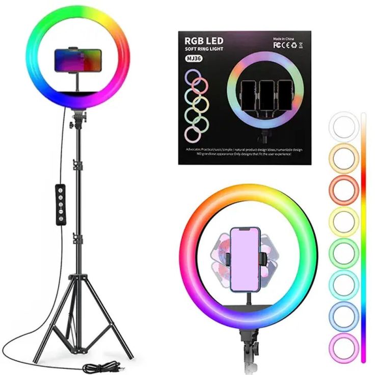 RGB Ring Light 26cm with Tripod Stand & Remote – Photography & Live Streaming