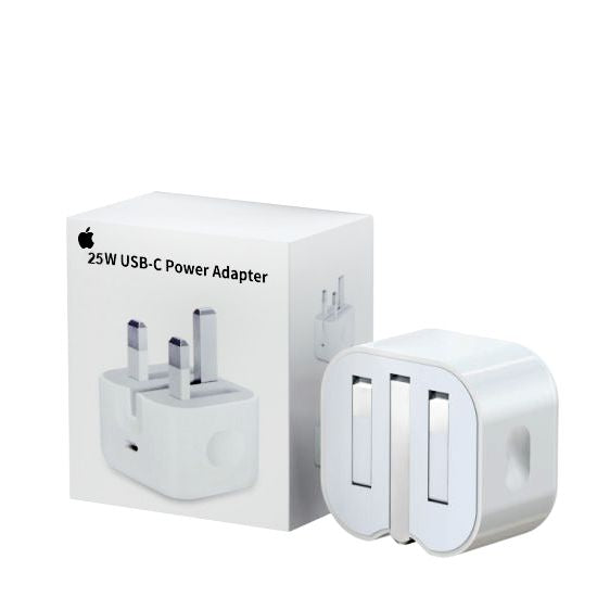 Apple 25W USB-C Power Adapter (UK 3-Pin Plug)