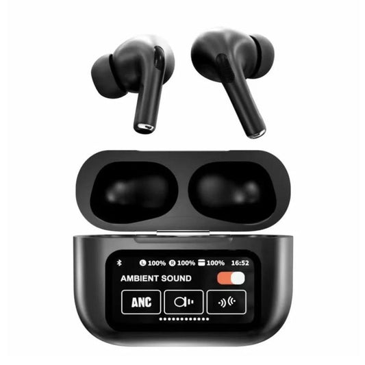 A9 Pro ANC Wireless Earbuds with Smart Display & Noise Cancellation