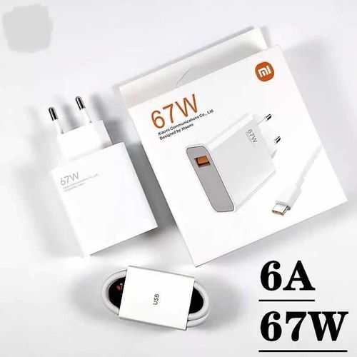 Xiaomi 67W Turbo Fast Charger with EU/US Adapter & USB Type-C Cable for Redmi, Mi 13 Lite, and More