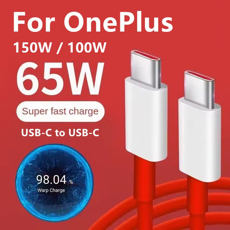 OnePlus 65W Warp Charge Power Adapter with USB-C Cable