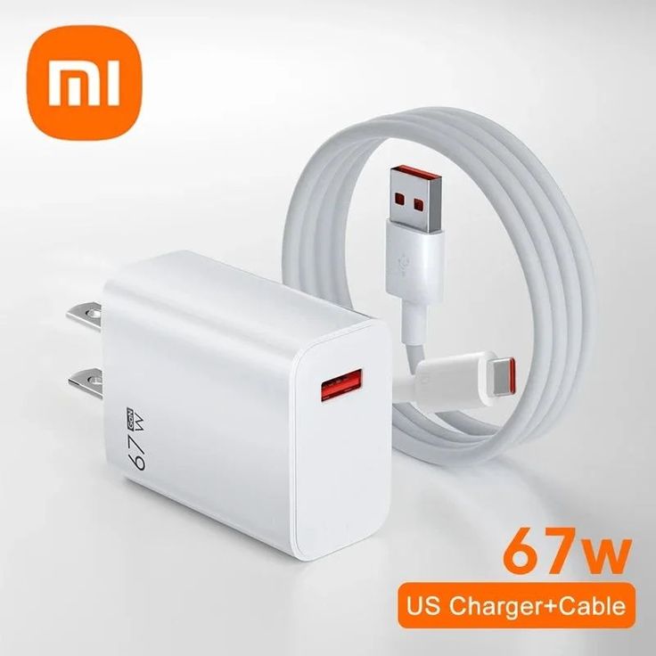 Xiaomi 67W Turbo Fast Charger with EU/US Adapter & USB Type-C Cable for Redmi, Mi 13 Lite, and More