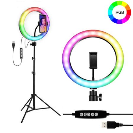 RGB 33cm Ring Light with Tripod & Remote – Multi-Color LED for Video, Makeup & Live Streaming