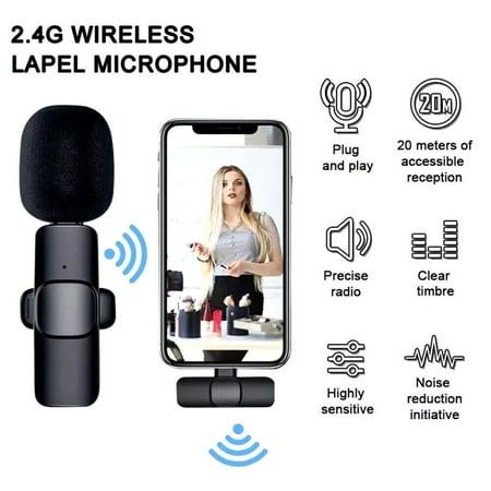 K8 Wireless 3-in-1 Noise Reduction Microphone for iPhone, Android & Laptop