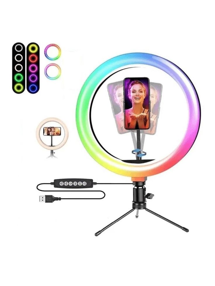 RGB 33cm Ring Light with Tripod & Remote – Multi-Color LED for Video, Makeup & Live Streaming