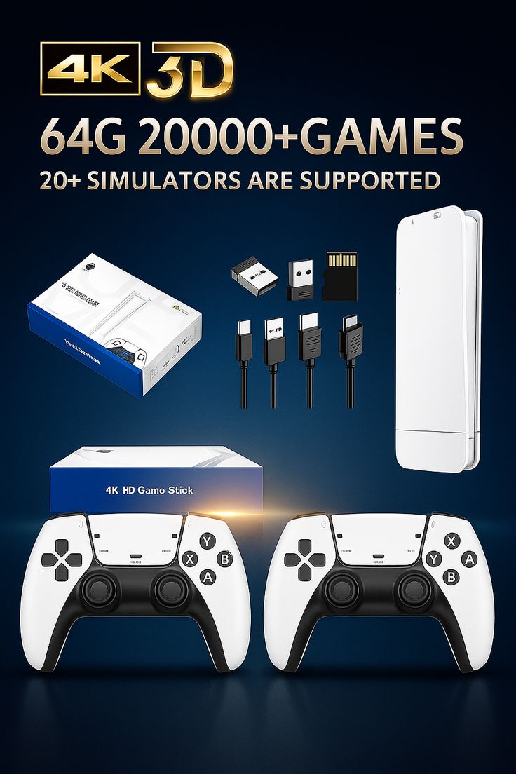 M15 4K Wireless Game Stick Video Game Console with Dual Controllers