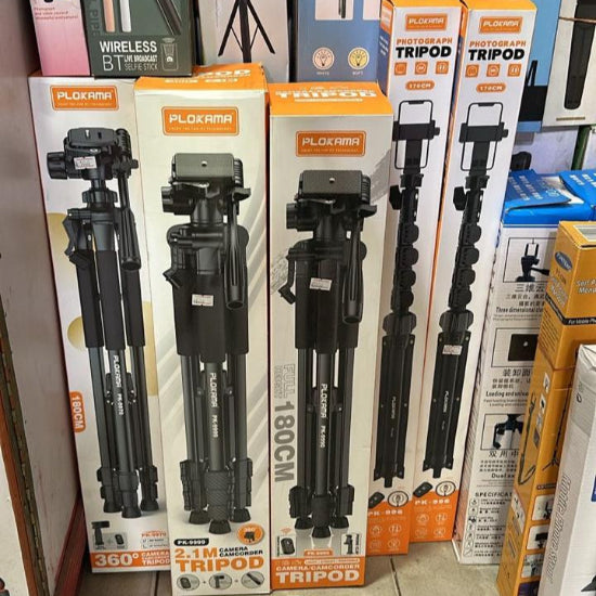 Polokama Professional Camera & Mobile Tripods – Adjustable Height, 360° Rotation, Lightweight & Durable