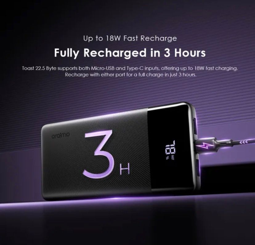 Oraimo Toast 22.5 Byte 10000mAh 22.5W Power Bank – Fast Charging Portable Charger