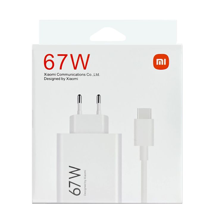 Xiaomi 67W Turbo Fast Charger with EU/US Adapter & USB Type-C Cable for Redmi, Mi 13 Lite, and More