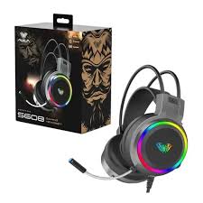 AULA S608 RGB Gaming Headset with Surround Sound & Noise Cancelling Mic