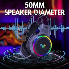 AULA S608 RGB Gaming Headset with Surround Sound & Noise Cancelling Mic