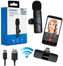 BOYA BY-MW3 Wireless Lavalier Microphone with Dual Pin Converter – Professional Audio for Smartphones & Devices
