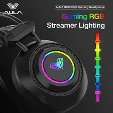 AULA S608 RGB Gaming Headset with Surround Sound & Noise Cancelling Mic