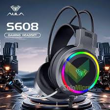 AULA S608 RGB Gaming Headset with Surround Sound & Noise Cancelling Mic
